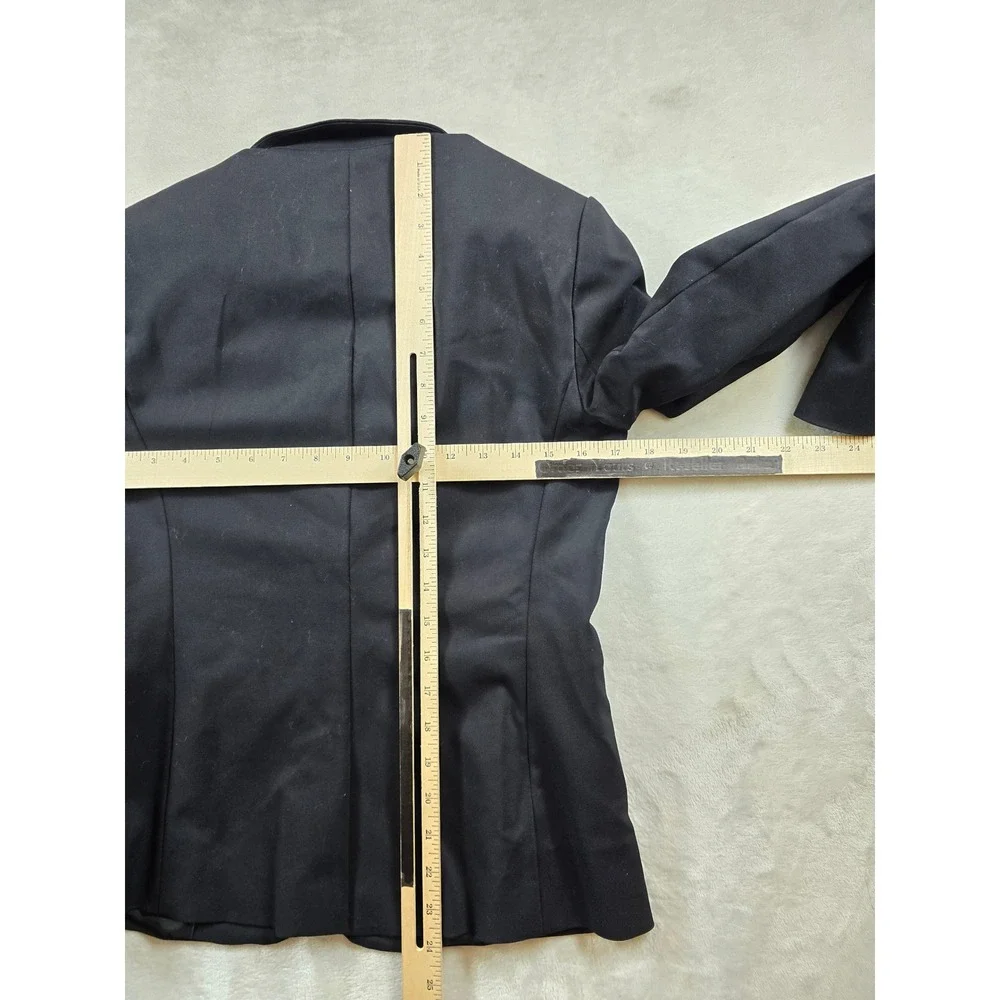 Banana Republic Blazer Women 4 Black Cotton Blend Professional Career Jacket